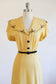 Vintage 1940s Dress - FLOWY + PRETTY Honey + Coffee Butcher Linen Shirtwaist Babe Size L - XL