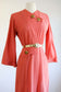 Vintage 1940s Dress - Smart, Sophisticated Coral Pink Wool Samuel Grossman w Gold Metal Accents Dress Size