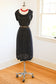 Vintage 1940s Dress - VOLUP + SLINKY Cold Rayon Polka Dot Beauty w Ruched Shoulders Size L