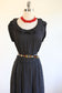 Vintage 1940s Dress - VOLUP + SLINKY Cold Rayon Polka Dot Beauty w Ruched Shoulders Size L