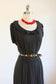 Vintage 1940s Dress - VOLUP + SLINKY Cold Rayon Polka Dot Beauty w Ruched Shoulders Size L