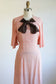 Vintage 1930s Dress - Serene Ballet Slipper Pink + Cocoa Silk Flutter Sleeve w Spiderweb Seaming Size S to M