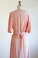 Vintage 1930s Dress - Serene Ballet Slipper Pink + Cocoa Silk Flutter Sleeve w Spiderweb Seaming Size S to M