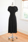 Vintage 1930s Dress - SUMMER GOTH Femme Fatale Rayon Crepe Wrap Dress w Deep Rear Cut Size S - L