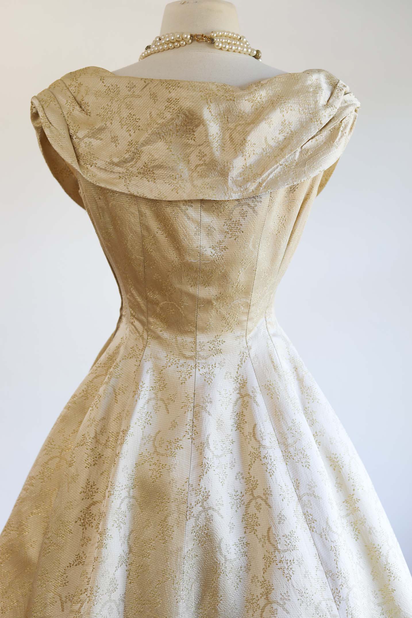 50s party dress vintage Retro 1950s Tea Length Party Dress with Color Embroideries DV3032 Size 24W / Floral