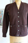 Vintage DEADSTOCK 1940s Knit Cardigan - Chocolate Brown All-Wool Lambswool Sporty Knitwear Sweater w Pockets - Choose Yours!