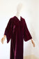 Vintage 1930s Duster or Wrap Dress - STUNNING Violet Purple Silk Velvet Robe Lounging Gown Fits Size XS to XL