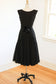 Vintage 1940s Dress - SUBLIME SUMMER GOTH Black Mesh Layered Party Gown w Spiderweb-like Details + Silk Velvet Rose Size M