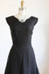 Vintage 1940s Dress - SUBLIME SUMMER GOTH Black Mesh Layered Party Gown w Spiderweb-like Details + Silk Velvet Rose Size M