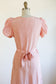 Vintage Early 1940s Dress - ETHEREAL Ballet Slipper Pink + Pastel Blue Taffeta New York Creations Puff Sleeve Dress Size S