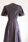 Vintage 1940s Dress - Exceptional Deep Violet Silk Taffeta + Velvet Cocktail Party Dress w Beaded Leaves Size M to L
