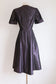 Vintage 1940s Dress - Exceptional Deep Violet Silk Taffeta + Velvet Cocktail Party Dress w Beaded Leaves Size M to L