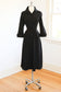 Vintage 1940s Rayon Suit - FAB Black Sculpted Princess Suit w Tartan Trim + "Chain" Buttons As-Is Size S - M