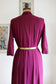 Vintage 1940s Dress - VOLUP Plum Crepe Beauty w Lightning Stitching Size L to XL
