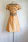 Vintage 1960s Beaded Dress - Pale Butterscotch Heavily Beaded Designer Cocktail Dress Size S