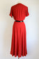 Vintage 1940s Gown - Spectacular Scarlet + Black Rayon Crepe Full Length Dress w Beading Size M