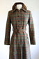Vintage 1960s - 1970s Princess Coat w Cape - RARE Sherlock Holmes Plaid Wool + Velvet Belted Cloak Coat Size XS to S