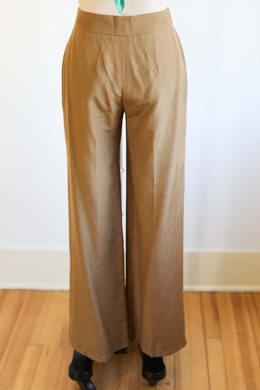 Vintage 1970s to 1980s Pants - PARISIAN COUTURIER Jean-Louise Scherrer Silk Wide Leg Trousers Size S