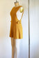 Vintage 1960s Mod Wool Romper - Mustard Cocoa Houndstooth Check w Big Brass Buckles Playsuit Size XS to S