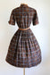 Vintage 1950s Shirtwaist - Rich Autumnal Perfection Espresso + Marigold Batik Print Dress Size M to L