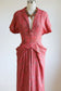 Vintage 1940s Dress - Strawberry + Jadeite Greek God Goddess Novelty Print Draped Rayon Dress Size S