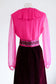 Vintage 1960s Designer Cocktail Set - Jaw-dropping Wine + Hot Pink Jabot Velvet + Satin Dress + Puff Jacket Size M