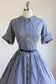 Vintage 1950s to 1960s Dress - PERT Blue Gingham Plaid Check "Country Miss" Shirtwaist Size S