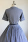 Vintage 1950s to 1960s Dress - PERT Blue Gingham Plaid Check "Country Miss" Shirtwaist Size S