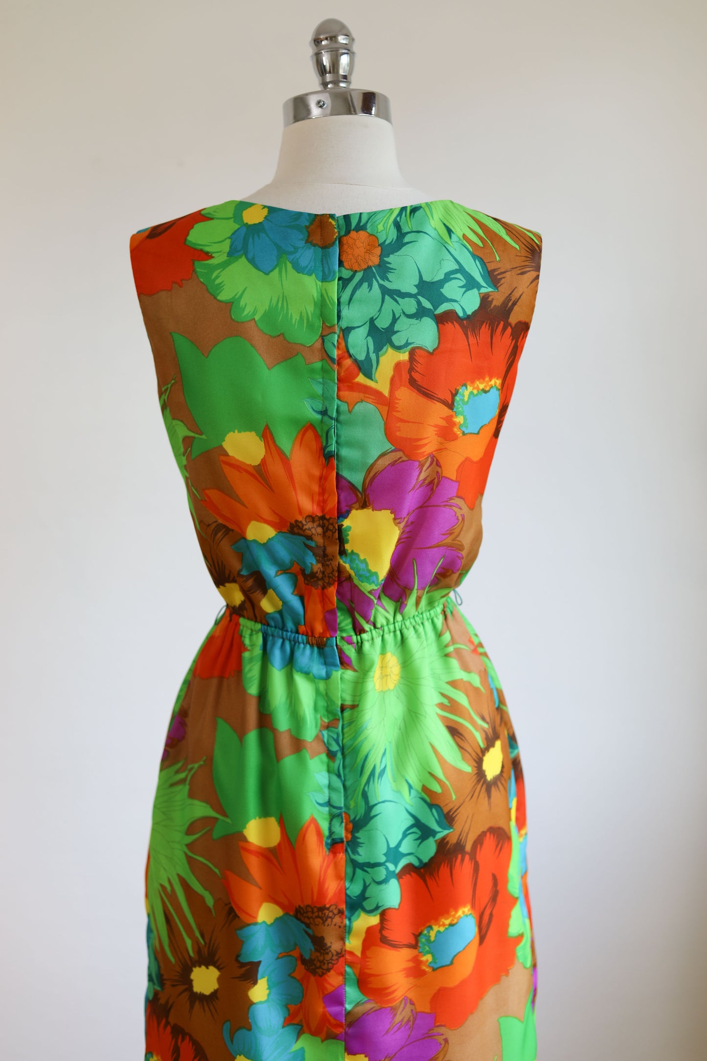 Vintage 1960s Dress - POSH Designer Babe in Luscious Saturated Citrus + Purple Cocktail Dress Size M - L