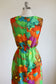 Vintage 1960s Dress - POSH Designer Babe in Luscious Saturated Citrus + Purple Cocktail Dress Size M - L