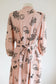 Vintage Late 1930s Dress - The Best! Pink + Black Butterfly Leaves Novelty Print Dress Size L to XL