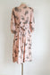 Vintage Late 1930s Dress - The Best! Pink + Black Butterfly Leaves Novelty Print Dress Size L to XL