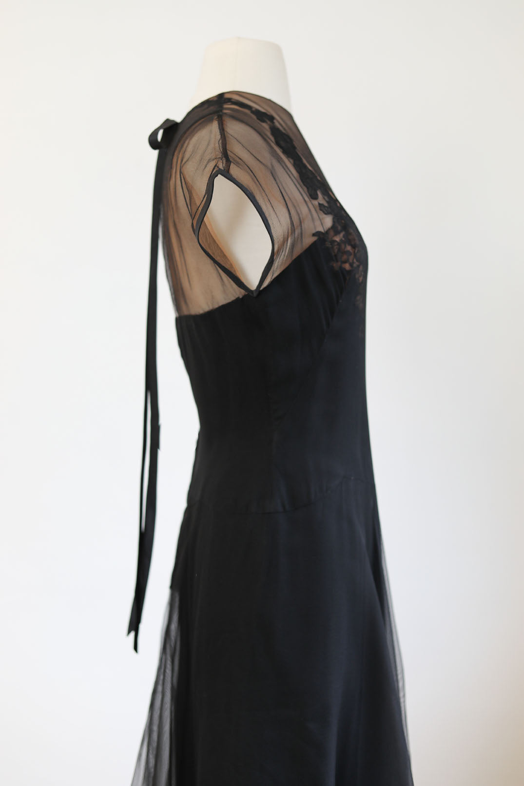 Vintage 1950s Designer Dress - Rare Irene Lentz Silk + Lace Illusion Cocktail Party Event Dress Size M