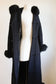 Vintage 1970s Black Shearling Fur Russian Princess Coat - Luxurious Maxi Length Belted Coat Size XS to S