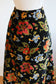 Vintage 1960s to 1970s Skirt - Rare Black Velvet Chenille Brocade Carpet Bag Maxi Skirt Size S to M