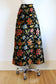 Vintage 1960s to 1970s Skirt - Rare Black Velvet Chenille Brocade Carpet Bag Maxi Skirt Size S to M