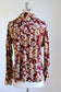 Vintage 1970s Does 1940s Blouse - BEAUTIFUL Dagger Collar Jersey Floral Shirt Size L - XL