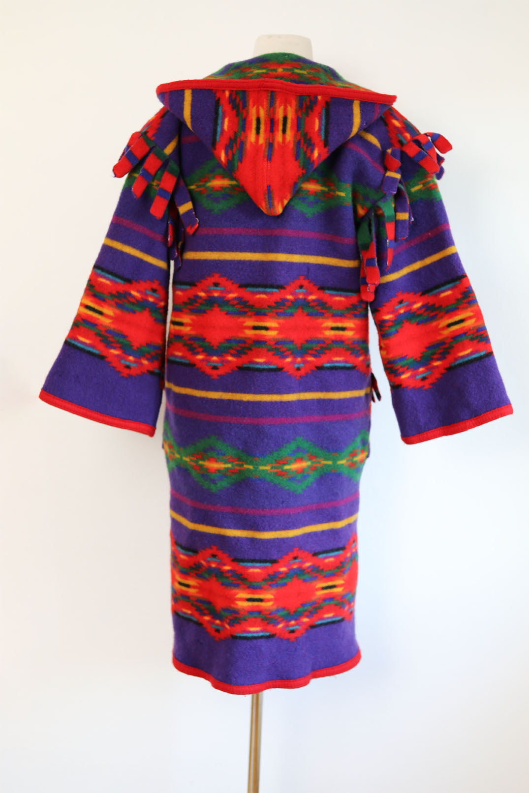 Vintage Pre-1972 Pendleton Hooded Blanket Coat - RARE Reversible Wool "Beaver State" Fringed Coat Size S to M