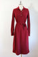 Vintage 1960s to 1970s Cashmere Knit Dress - Deep Wine Red Designer Curve-Hugger w Belt Size M to XL