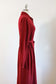 Vintage 1960s to 1970s Cashmere Knit Dress - Deep Wine Red Designer Curve-Hugger w Belt Size M to XL