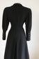 HALF-OFF SALE! Vintage 1940s Princess Coat - Military-Influenced Black Goth Bishop Sleeve Wool Coat w 14 Bakelite Buttons Size XS to S