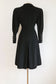 HALF-OFF SALE! Vintage 1940s Princess Coat - Military-Influenced Black Goth Bishop Sleeve Wool Coat w 14 Bakelite Buttons Size XS to S