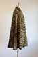 Vintage 1960s Leopard Print Cape - EXQUISITE Upscale Velvety Faux Fur Animal Print w Sash Belt + Domed Buttons Fits S - L