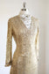 Vintage 1960s Tuxedo Cocktail Dress - PUTTIN' ON THE RITZ Gold Sequin Fishnet/Crochet Knit w Optional Silver Lurex Bow Tie Dicky + Rhinestones Size S - M