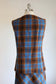 Vintage 1960s Vest + Skirt Suit - COZY LIBRARIAN Blue Yellow Tan Wool Plaid Waistcoat Size M