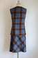 Vintage 1960s Vest + Skirt Suit - COZY LIBRARIAN Blue Yellow Tan Wool Plaid Waistcoat Size M