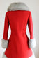 Vintage 1970s Princess Coat - Amazingly Beautiful Mod Crimson Red Wool + Frost Faux Fur Belted Overcoat Size S to M