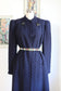 Vintage 1930s Wool Coat w Bakelite - Exceptional Bell Sleeve Princess Coat w Chevron V Accents Size S or M