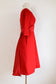 Vintage 1950s Dress - Dreamy Deadstock Designer Red Velvet + Satin Trained Cocktail Party Dress Size S