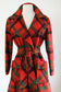 Vintage 1970s Tartan Princess Coat - Rare Red Plaid Belted Wrap Car Coat w Pockets Size S to M